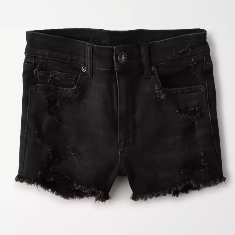 AE High Waisted Denim Short Black size 8